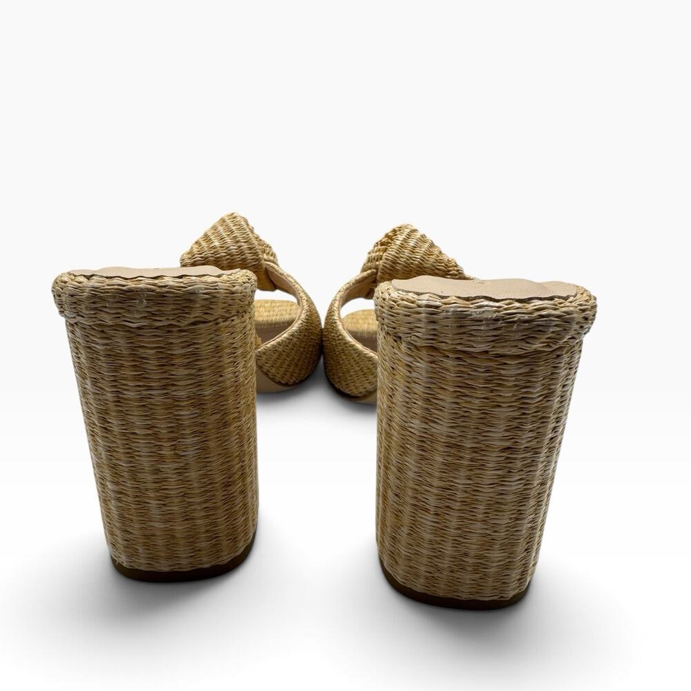 NWB Tuckernuck Blake Raffia Block Heels Tan Size 8 - Picture 5 of 13